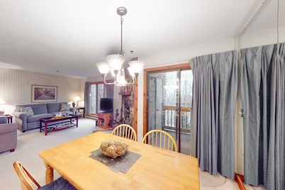 Lovely ski-in/out condo steps from ski lift with trails and amazing views