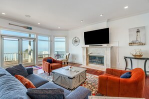 TV, fireplace, video games, books