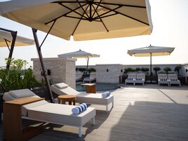 2 outdoor pools, open 8:00 AM to 7:00 PM, pool umbrellas, sun loungers