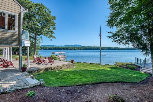 Stunning lakefront gem with full water view, beach access & dock