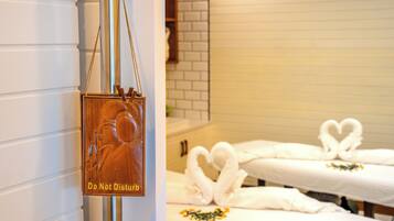 Behandlingsrum til par, kropsbehandlinger, aromaterapi