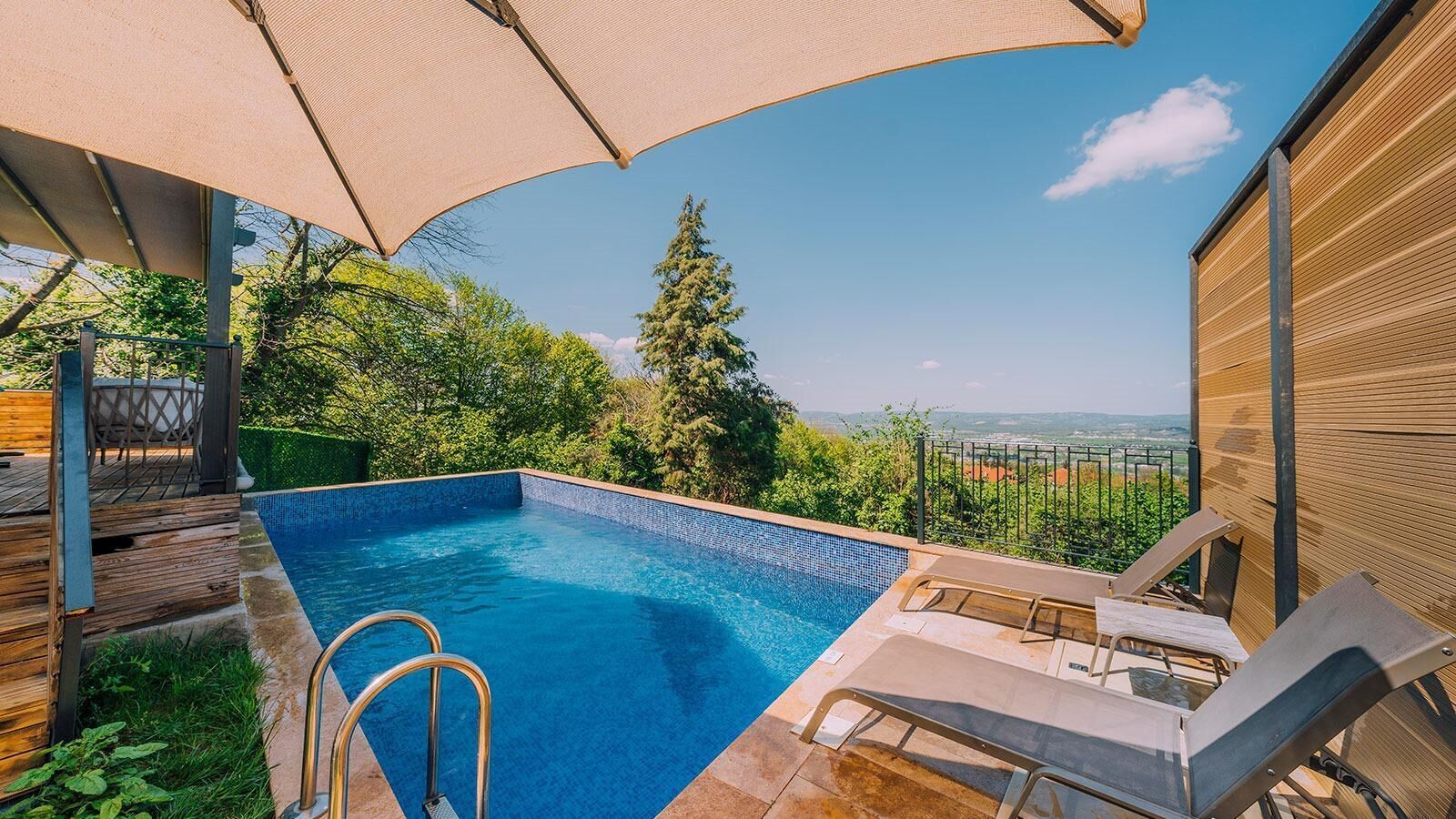 Luxury-Suite, 2 Schlafzimmer, Gartenblick | Eigener Pool