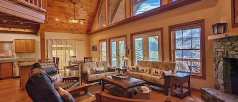 Televisión, chimenea, Hulu y servicios de streaming