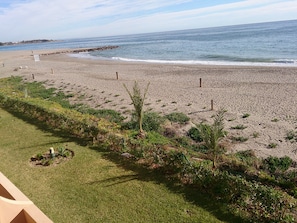 On the beach, sun-loungers, beach towels - Apart 68 - Naturist apartment in Vera, front beach view, sun and golf all year (Vera)