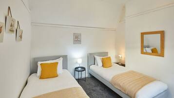 2 bedrooms, premium bedding, desk, iron/ironing board