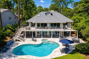 Exterior - 7 Black Duck- Oceanfront, 9 Bedrooms, Large 30 ft x 18.ft Private Pool & Spa. (Hilton Head Island)