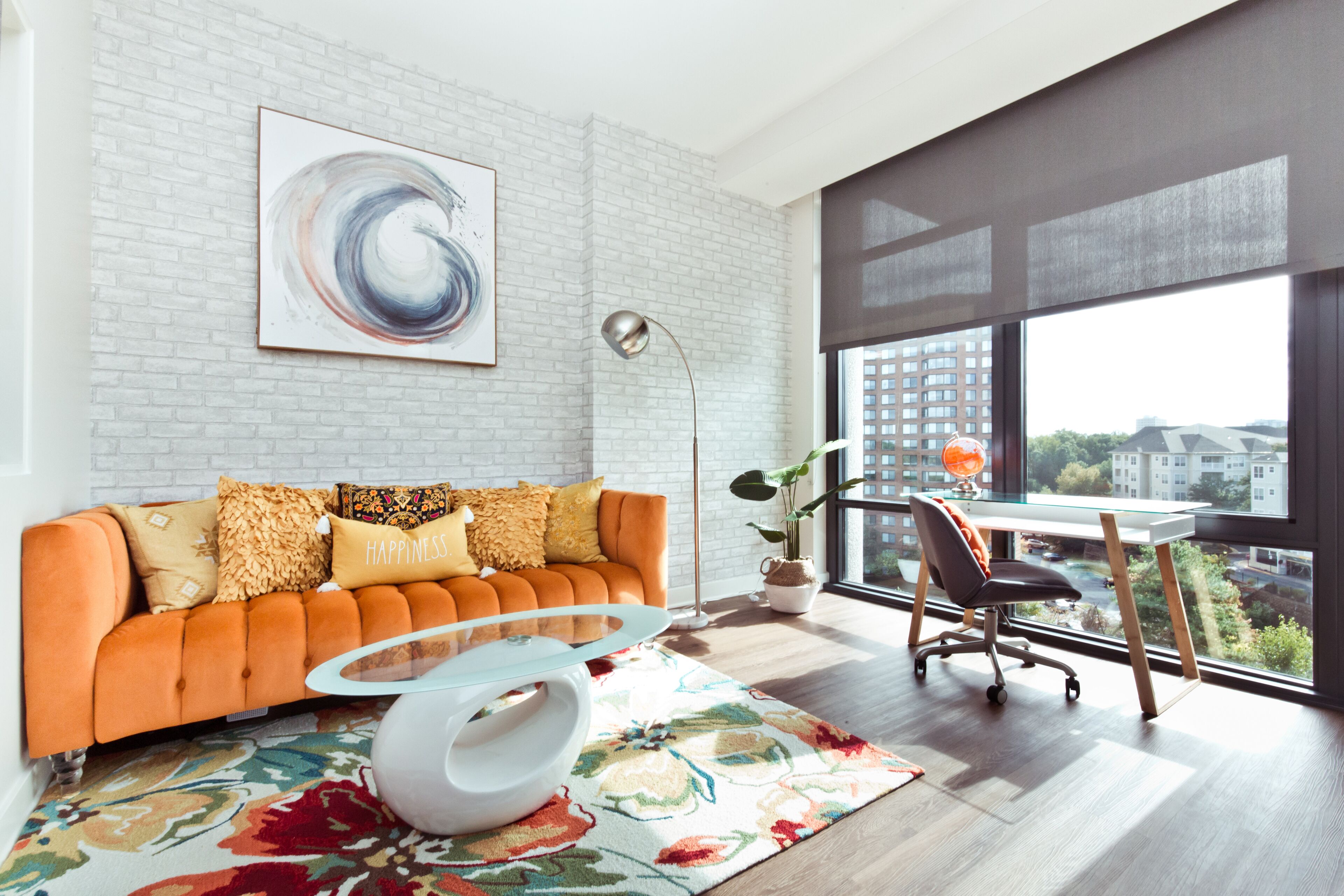 floor to ceiling windows with views