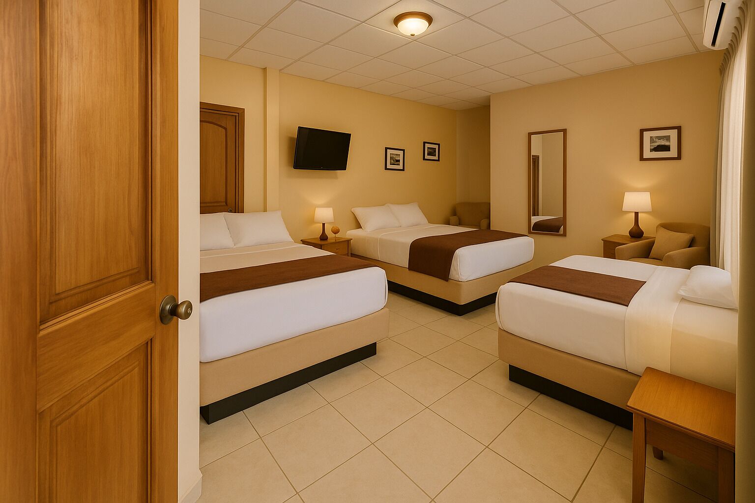 Basic Triple Room | Iron/ironing board, free WiFi, bed sheets