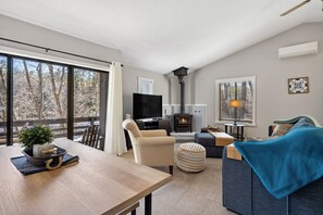 TV, fireplace, offices