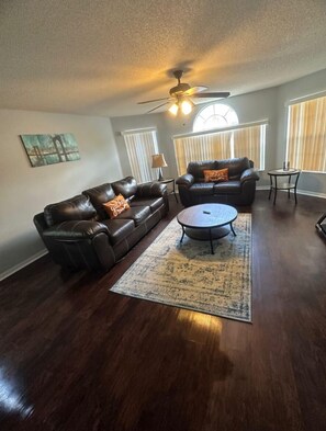 Smart TV, foosball, books