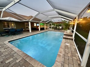 Outdoor pool, a heated pool