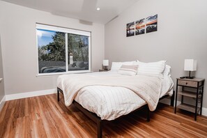1 bedroom, desk, iron/ironing board, travel cot