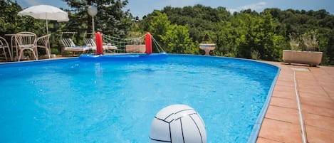 House (Two Bedroom Holiday Home with Swimmin) | Pool | Seasonal outdoor pool, pool umbrellas, pool loungers
