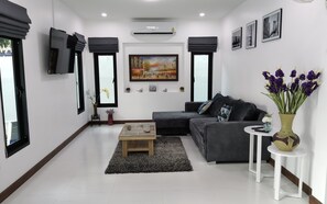 Villa, 3 Schlafzimmer, barrierefrei, Raucher | Wohnzimmer