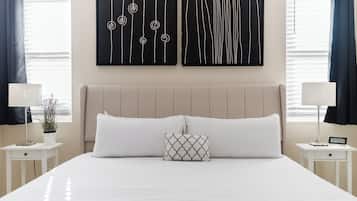 3 soverom, safe på rommet, wi-fi (inkludert) og sengetøy