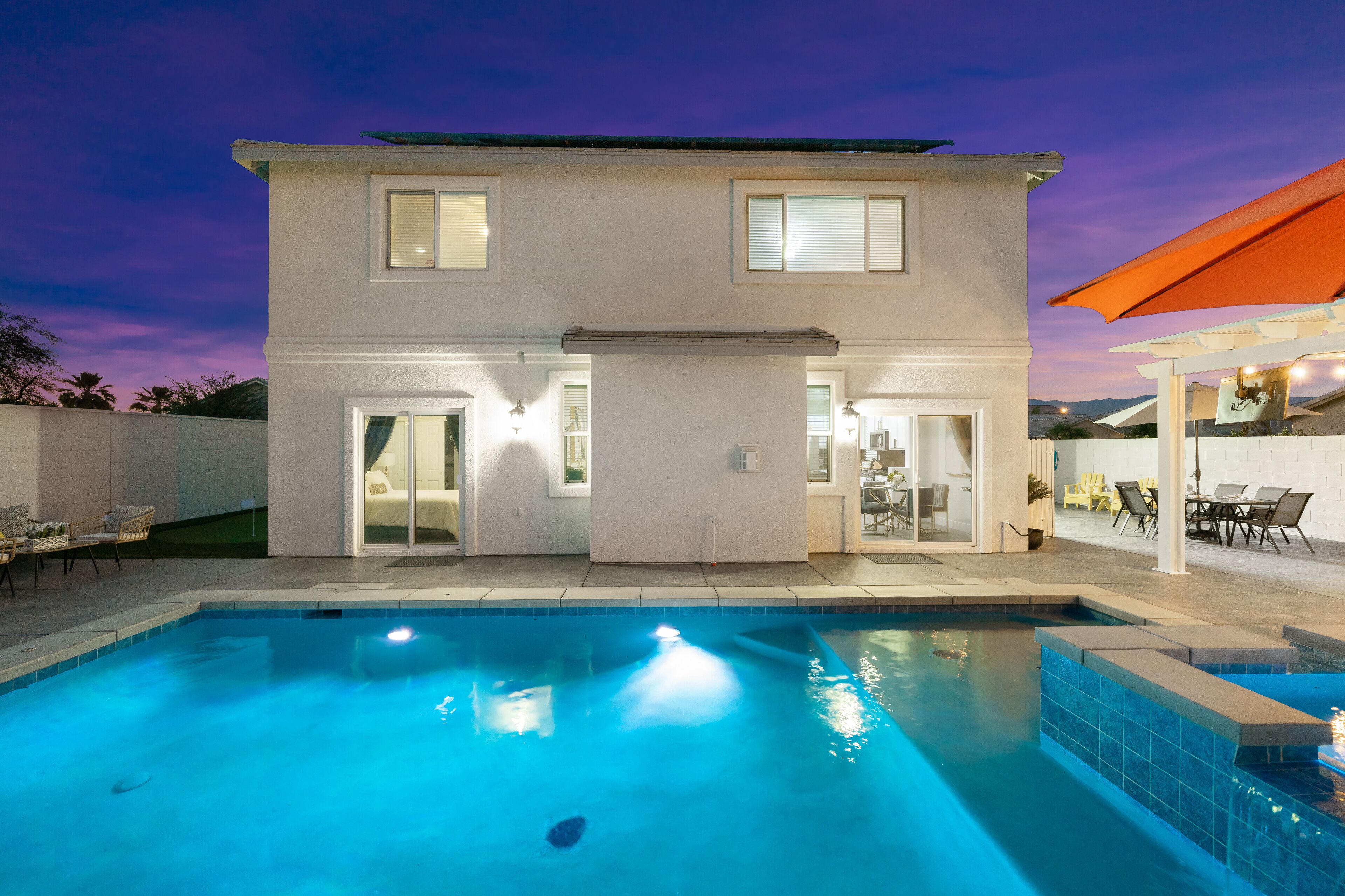 Piscine extérieure, piscine chauffée