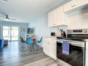 Fridge, microwave, oven, stovetop - Bikini Bottom Duplex with Pool! ~ 2 Minutes from Beach & Flagler Avenue (New Smyrna Beach)