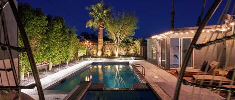 Piscine extérieure, piscine chauffée