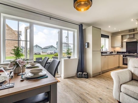 Fridge, dishwasher, electric kettle, toaster