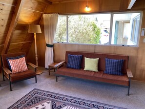 Smart TV, fireplace, video games, DVD player