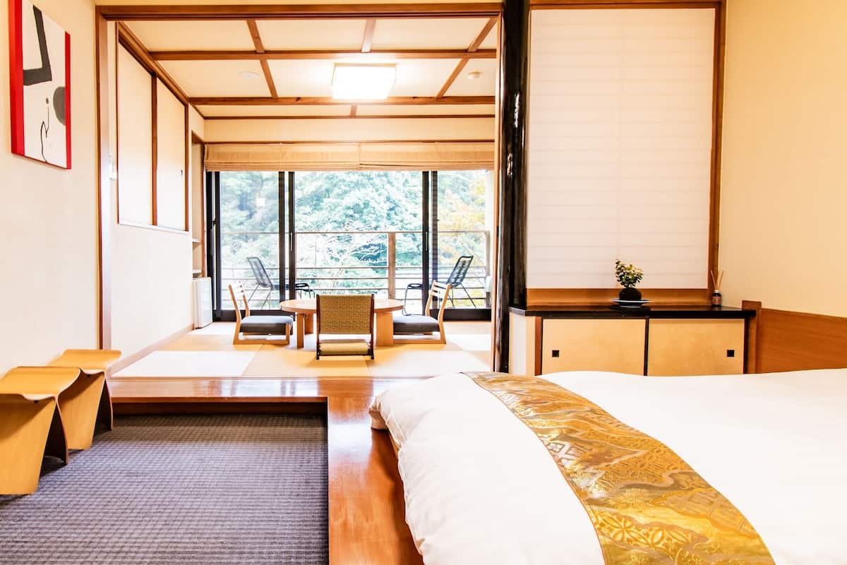 Room with Tatami Area for 4 guests with Shared Bathroom - Non-Smoking | In-room safe, free WiFi, bed sheets