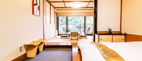 Room with Tatami Area for 4 guests with Shared Bathroom - Non-Smoking | In-room safe, free WiFi, bed sheets
