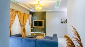 Living area - Grey Top Apartment (Abuja)