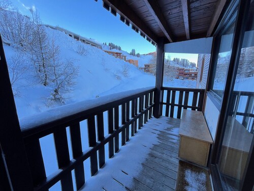 Studio Chaleureux à La Plagne, Balcon, Près des Pistes