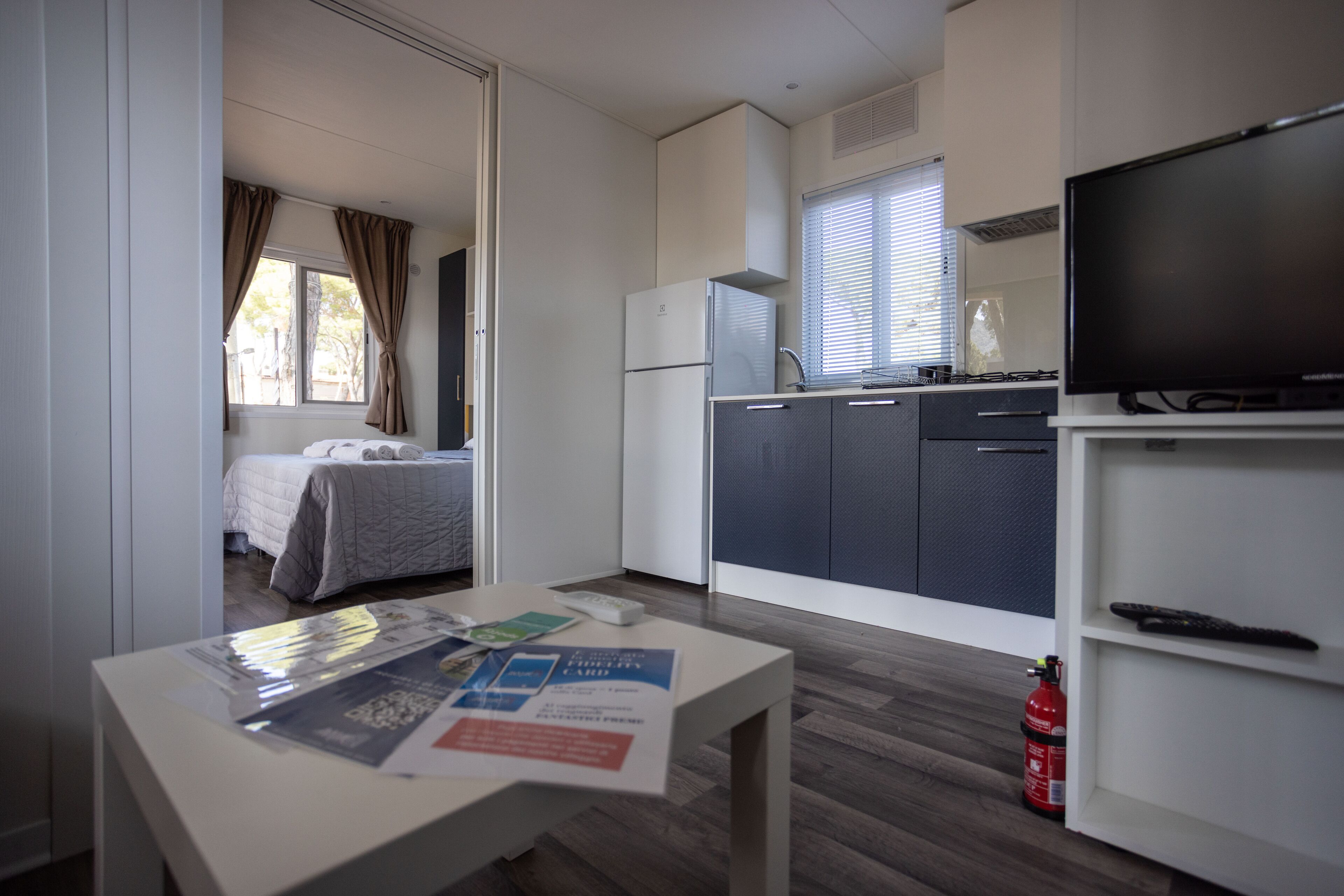 Living area | 20-inch LCD TV with satellite channels, TV