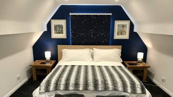 1 bedroom, desk, laptop workspace, iron/ironing board