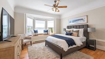 Iron/ironing board, travel crib, free WiFi, bed sheets