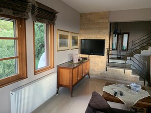 Télévision, cheminée, services de streaming