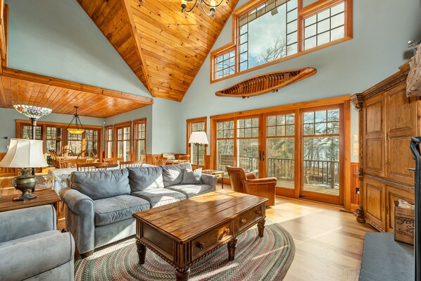 Smart TV, fireplace, DVD player, foosball