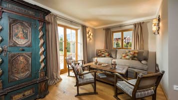 Smart-TV, Kamin, Stereoanlage