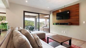 TV, fireplace, offices