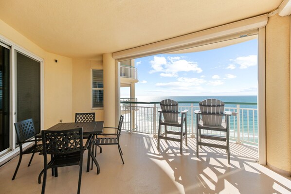 Outdoor dining - Beach Colony Tower 13D - Indoor Pool - HASSLE-FREE CHECK OUT (Perdido Key)