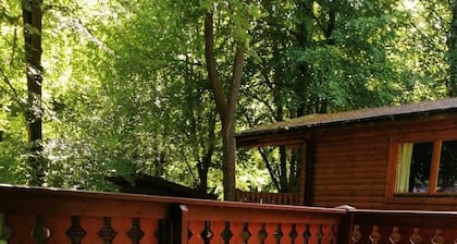 Log cabin with hot tub and nestled in Kenwick Park, Louth