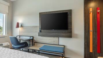 Premium bedding, down comforters, desk, iron/ironing board