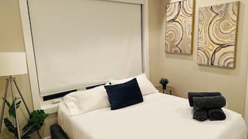 2 bedrooms, iron/ironing board, travel crib, WiFi