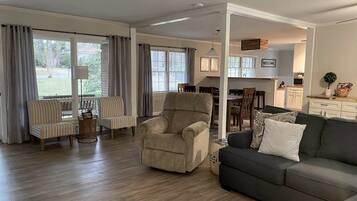 Smart TV, fireplace, video games, printers