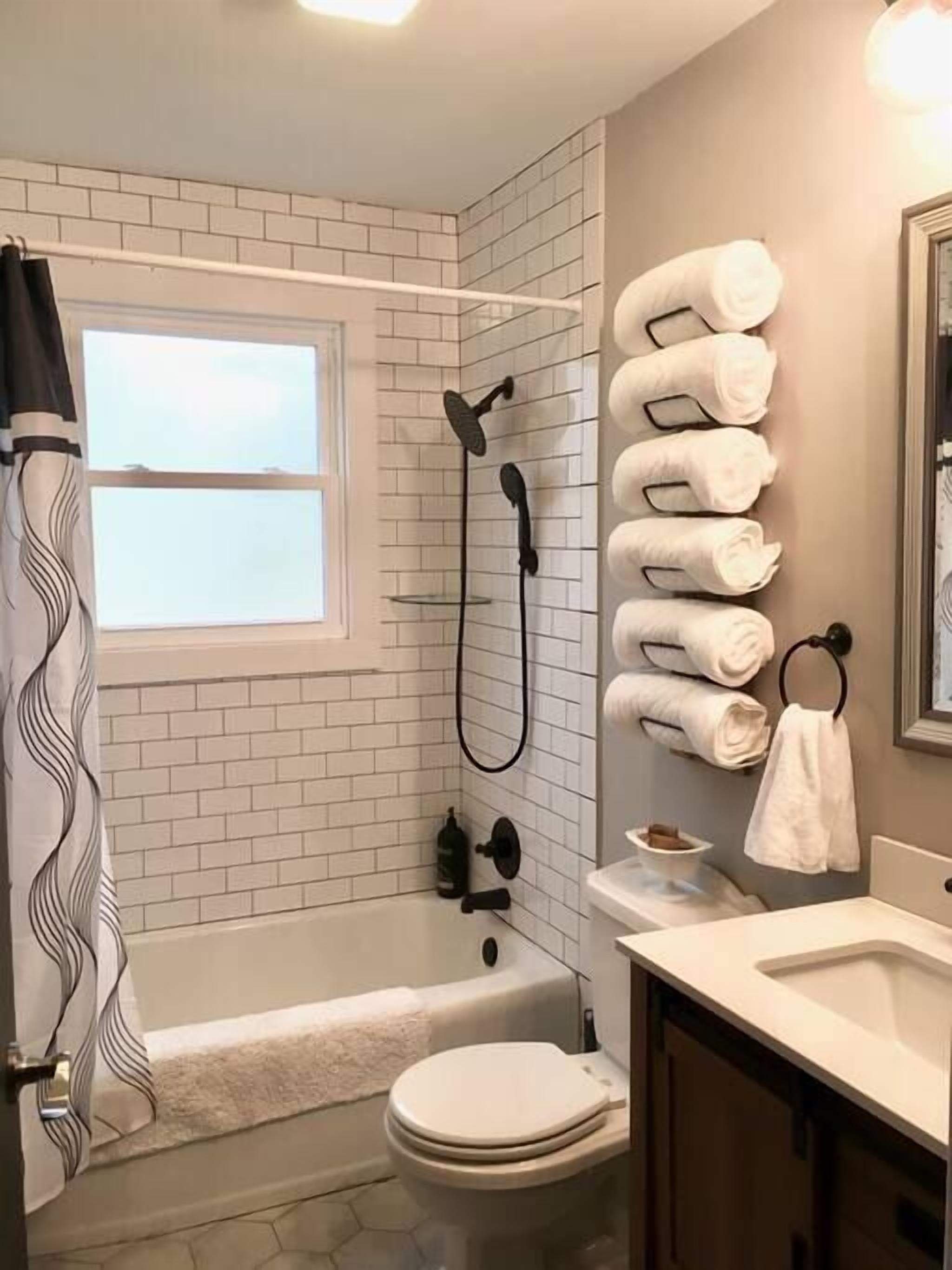 Hair dryer, towels