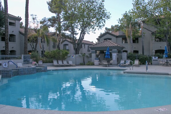 Outdoor pool, a heated pool
