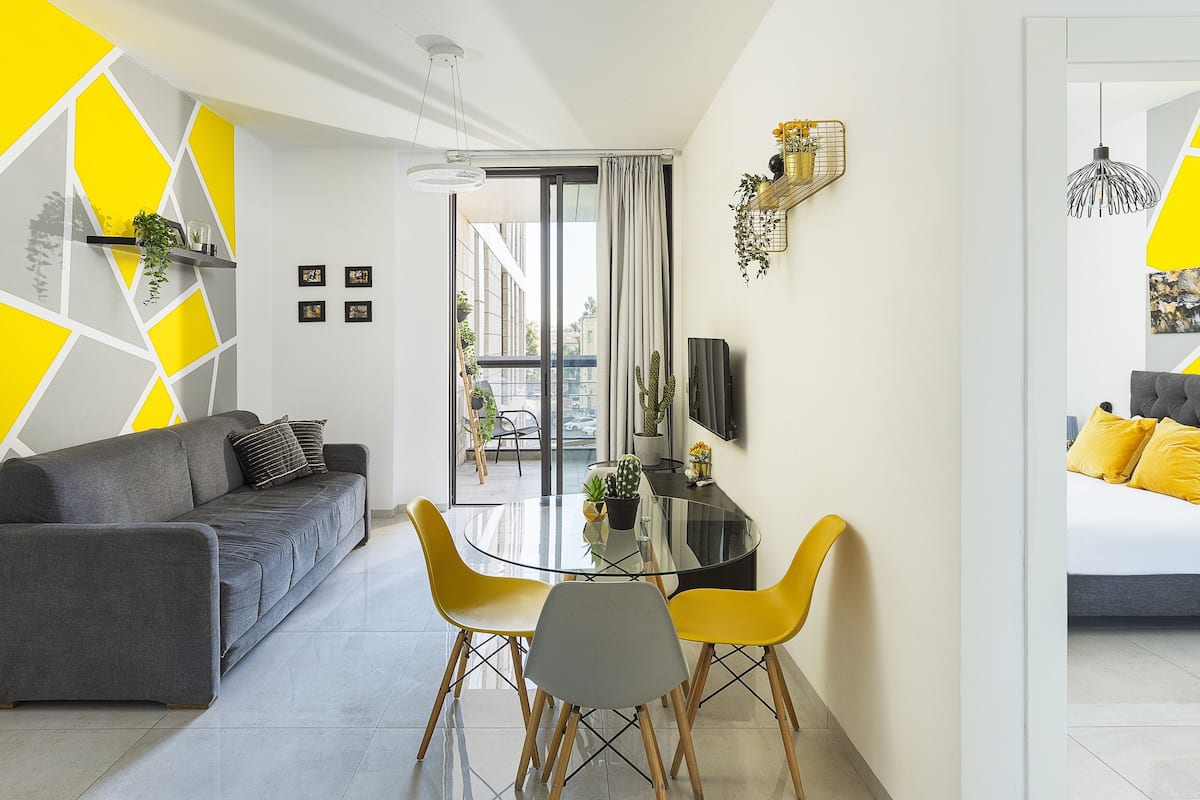 Apartment | Living area | 60-inch LCD TV with cable channels, TV