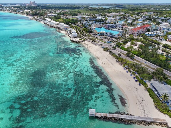 Sun-loungers, beach towels