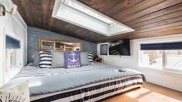 1 bedroom, desk, iron/ironing board, travel cot