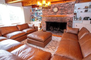 TV, fireplace, video games, ping pong