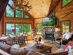 TV, fireplace, video games, DVD player - Experience North GA Mtn Retreat: Views w/ Hot Tub (Morganton)