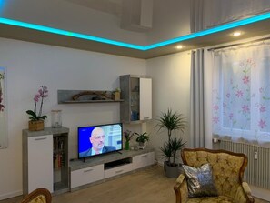 Télévision, lecteur de DVD, chaîne hi-fi