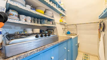 Réfrigérateur, micro-ondes, plaque de cuisson, cafetière/bouilloire