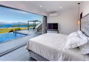 1 bedroom, iron/ironing board, free WiFi, bed sheets - Villa "Desun Suites Grey" with Sea View, Pool & Wi-Fi (Leukada)